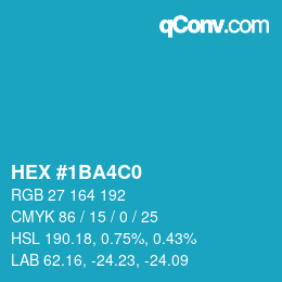 Color code: HEX #1BA4C0 | qconv.com