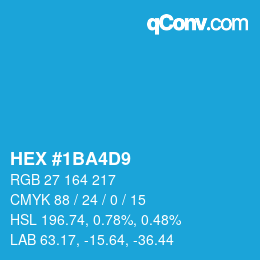 カラーコード: HEX #1BA4D9 | qconv.com