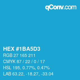 Color code: HEX #1BA5D3 | qconv.com