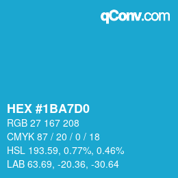 Color code: HEX #1BA7D0 | qconv.com