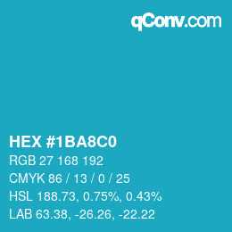 Color code: HEX #1BA8C0 | qconv.com