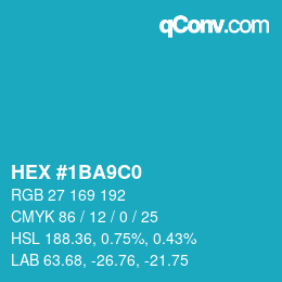 Color code: HEX #1BA9C0 | qconv.com