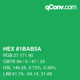 カラーコード: HEX #1BAB5A | qconv.com
