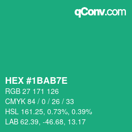 Color code: HEX #1BAB7E | qconv.com
