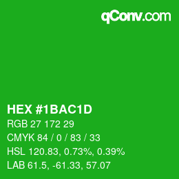 Color code: HEX #1BAC1D | qconv.com