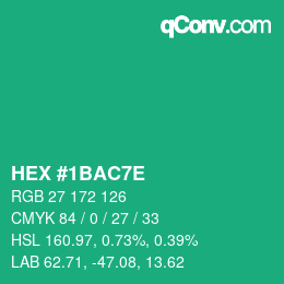 Color code: HEX #1BAC7E | qconv.com