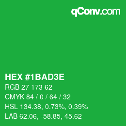 Color code: HEX #1BAD3E | qconv.com