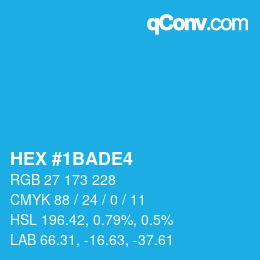 Color code: HEX #1BADE4 | qconv.com