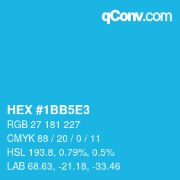 Código de color: HEX #1BB5E3 | qconv.com