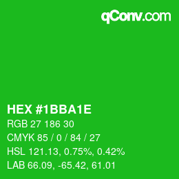 Color code: HEX #1BBA1E | qconv.com