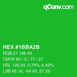 Color code: HEX #1BBA2B | qconv.com
