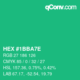 Color code: HEX #1BBA7E | qconv.com
