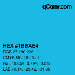 Color code: HEX #1BBAE4 | qconv.com