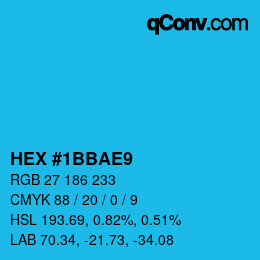 Color code: HEX #1BBAE9 | qconv.com