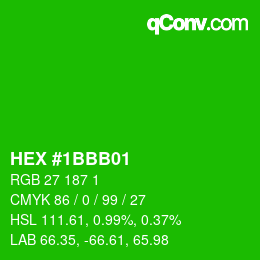 Color code: HEX #1BBB01 | qconv.com