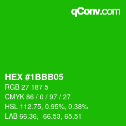 Color code: HEX #1BBB05 | qconv.com