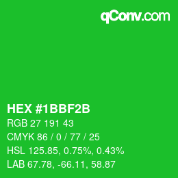 Color code: HEX #1BBF2B | qconv.com