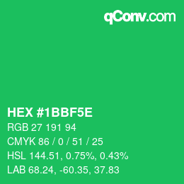 カラーコード: HEX #1BBF5E | qconv.com