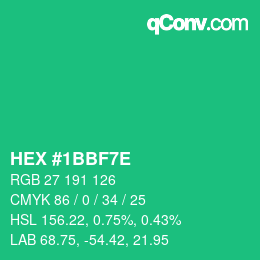 Color code: HEX #1BBF7E | qconv.com