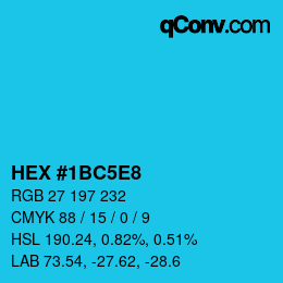 Color code: HEX #1BC5E8 | qconv.com
