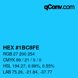 Color code: HEX #1BC8FE | qconv.com