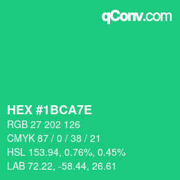Color code: HEX #1BCA7E | qconv.com