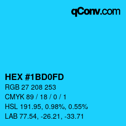Color code: HEX #1BD0FD | qconv.com