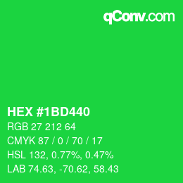 Color code: HEX #1BD440 | qconv.com