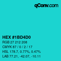 Color code: HEX #1BD4D0 | qconv.com