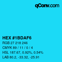 Color code: HEX #1BDAF6 | qconv.com