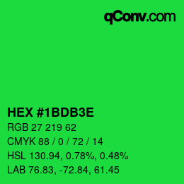 Farbcode: HEX #1BDB3E | qconv.com