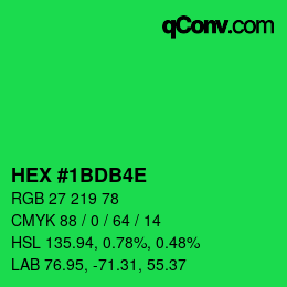 Color code: HEX #1BDB4E | qconv.com