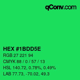 カラーコード: HEX #1BDD5E | qconv.com