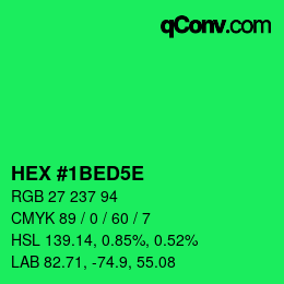 Code couleur: HEX #1BED5E | qconv.com