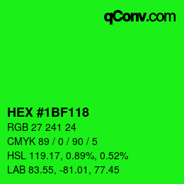 Color code: HEX #1BF118 | qconv.com