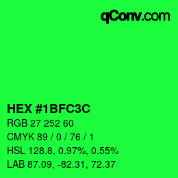 Color code: HEX #1BFC3C | qconv.com