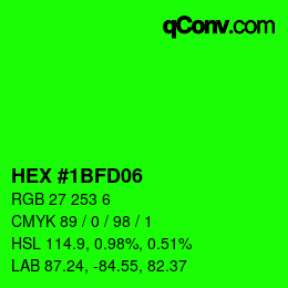 Color code: HEX #1BFD06 | qconv.com