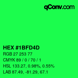 Color code: HEX #1BFD4D | qconv.com