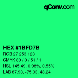 Color code: HEX #1BFD7B | qconv.com