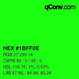 Color code: HEX #1BFF0E | qconv.com