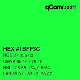 Color code: HEX #1BFF3C | qconv.com