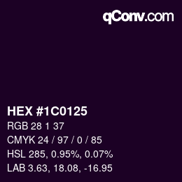 Color code: HEX #1C0125 | qconv.com