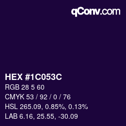 Color code: HEX #1C053C | qconv.com