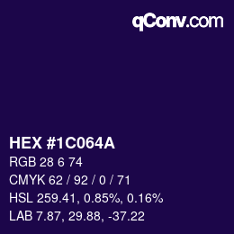 Color code: HEX #1C064A | qconv.com