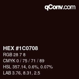 Color code: HEX #1C0708 | qconv.com
