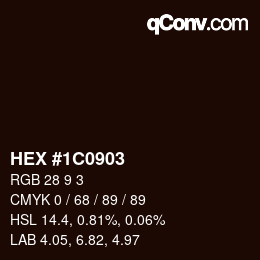 Color code: HEX #1C0903 | qconv.com