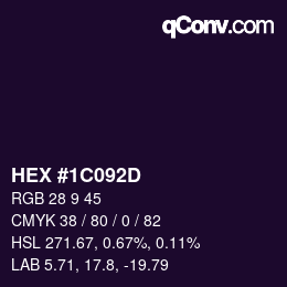 Color code: HEX #1C092D | qconv.com