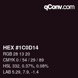 Color code: HEX #1C0D14 | qconv.com