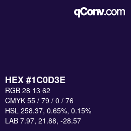 Farbcode: HEX #1C0D3E | qconv.com