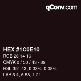 カラーコード: HEX #1C0E10 | qconv.com